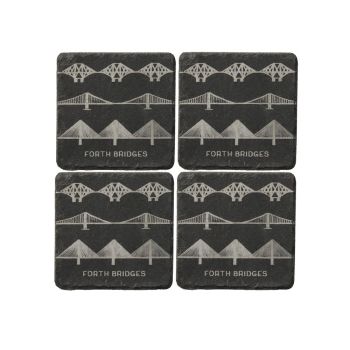 Main image of 4 Slate Coasters - Forth Bridges