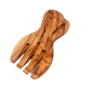 Small image of Olive Wood - Salad Hands Set