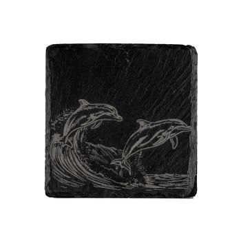 Small image of Single Slate Coaster - Dolphin