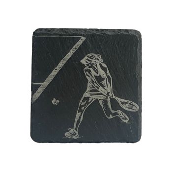Small image of Single Slate Coaster - Female Tennis Player