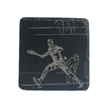 Small image of Single Slate Coaster - Male Tennis Player